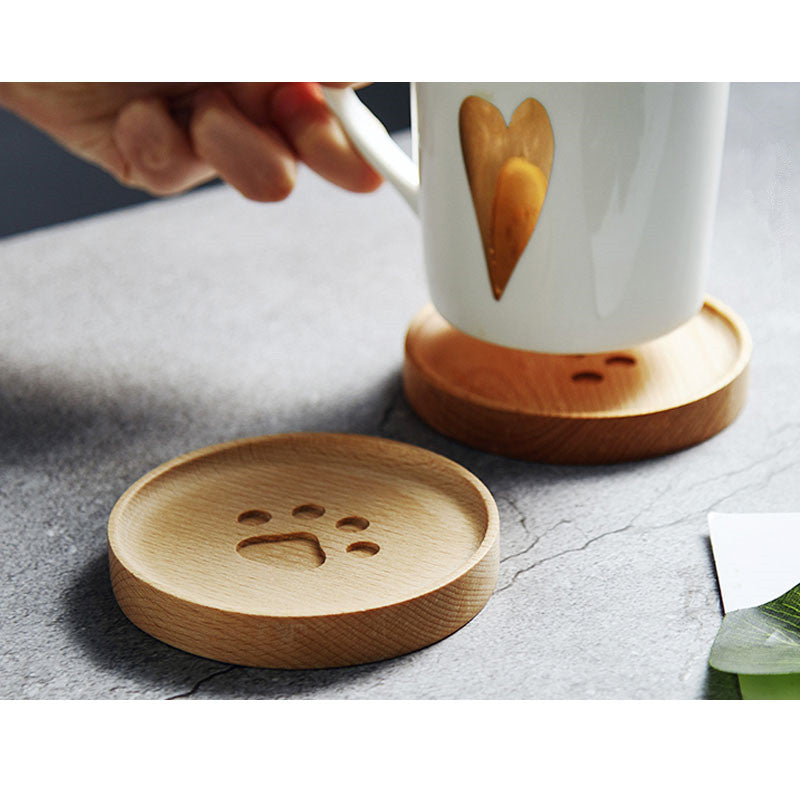 Avtoit | Cute Cat Paw Wooden Coaster