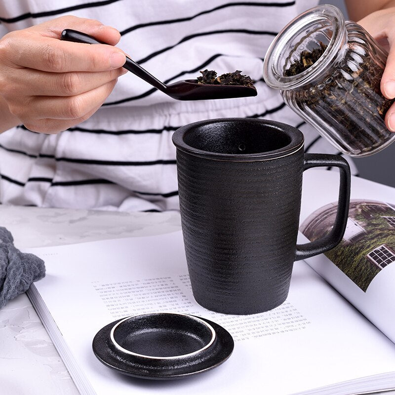 Avtoit | Ceramic Tea Infuser Mug With Lid