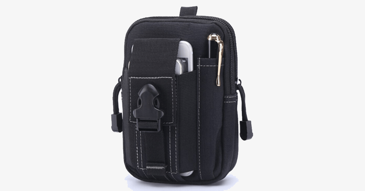 Avtoit | Military Waist Bag - Made of Nylon - Waterproof Design - Zipper Closure - Attach with Belt - Travel Gear - Outdoor - Available in 3 Colors