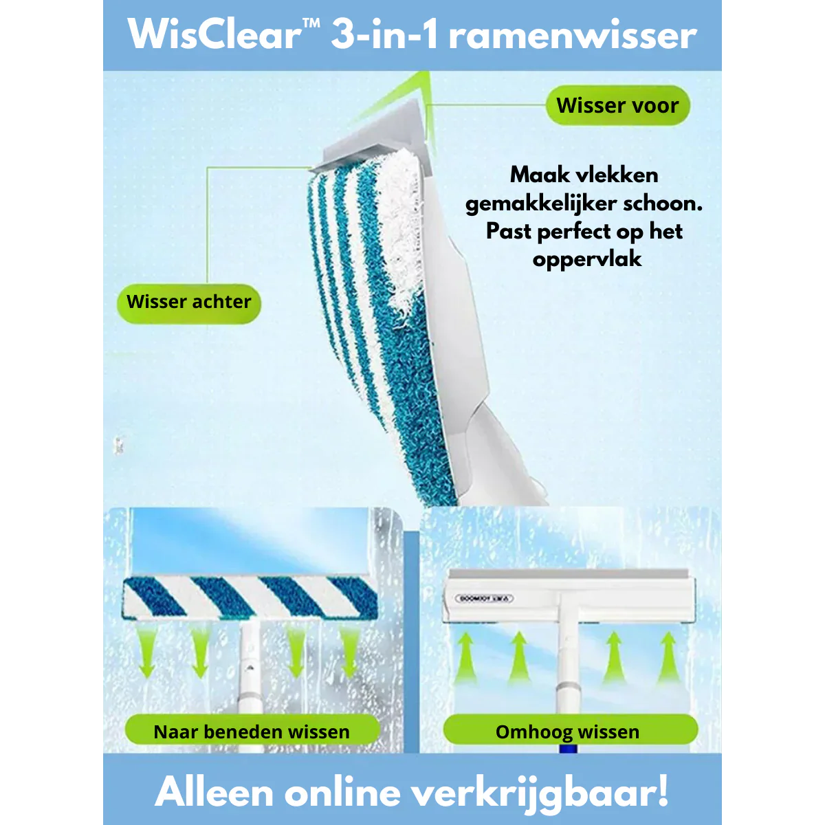 Avtoit | Functional 3-in-1 Window Squeegee with Spray and Wipe Function