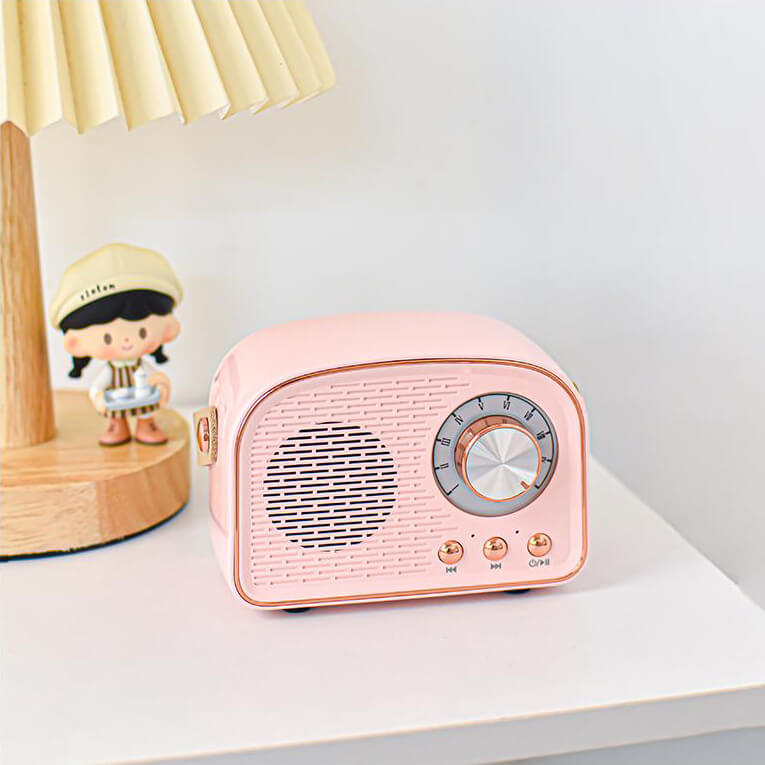 Avtoit | Retro Round Radio Bluetooth Speaker | Wireless | Portable | Stylish Sound for Home & On-the-go