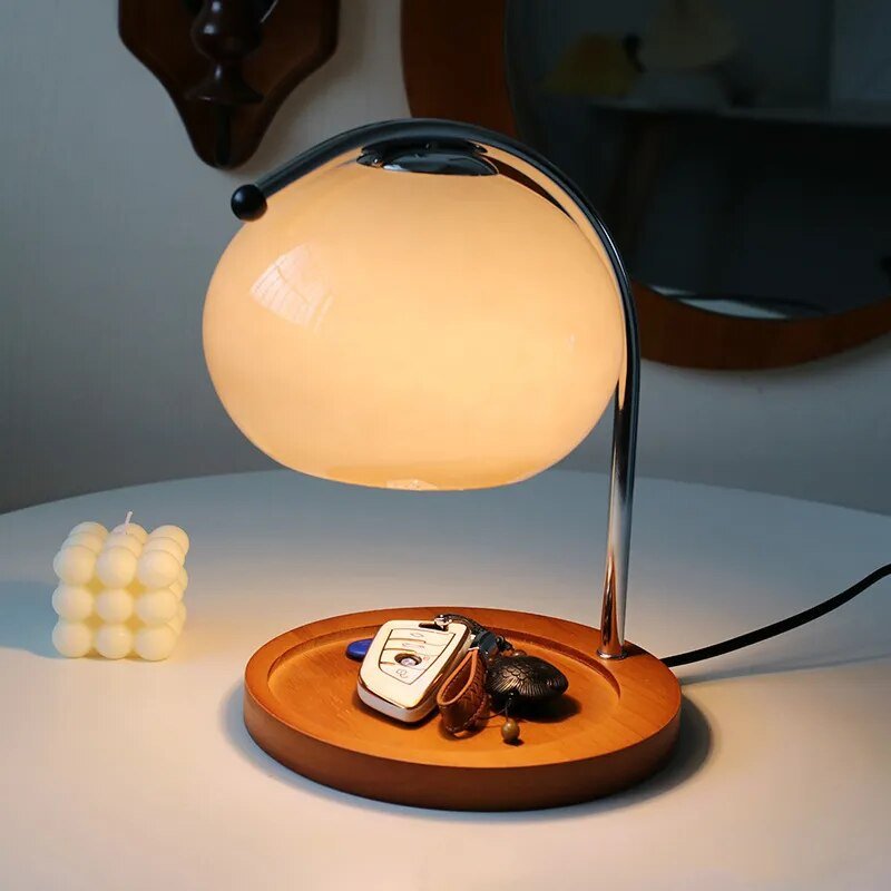 Avtoit | Glass table lamp in retro style with stand