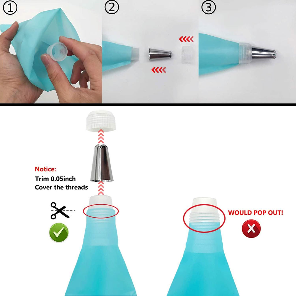 Avtoit | Reusable Cake Piping Bags and Nozzles Set