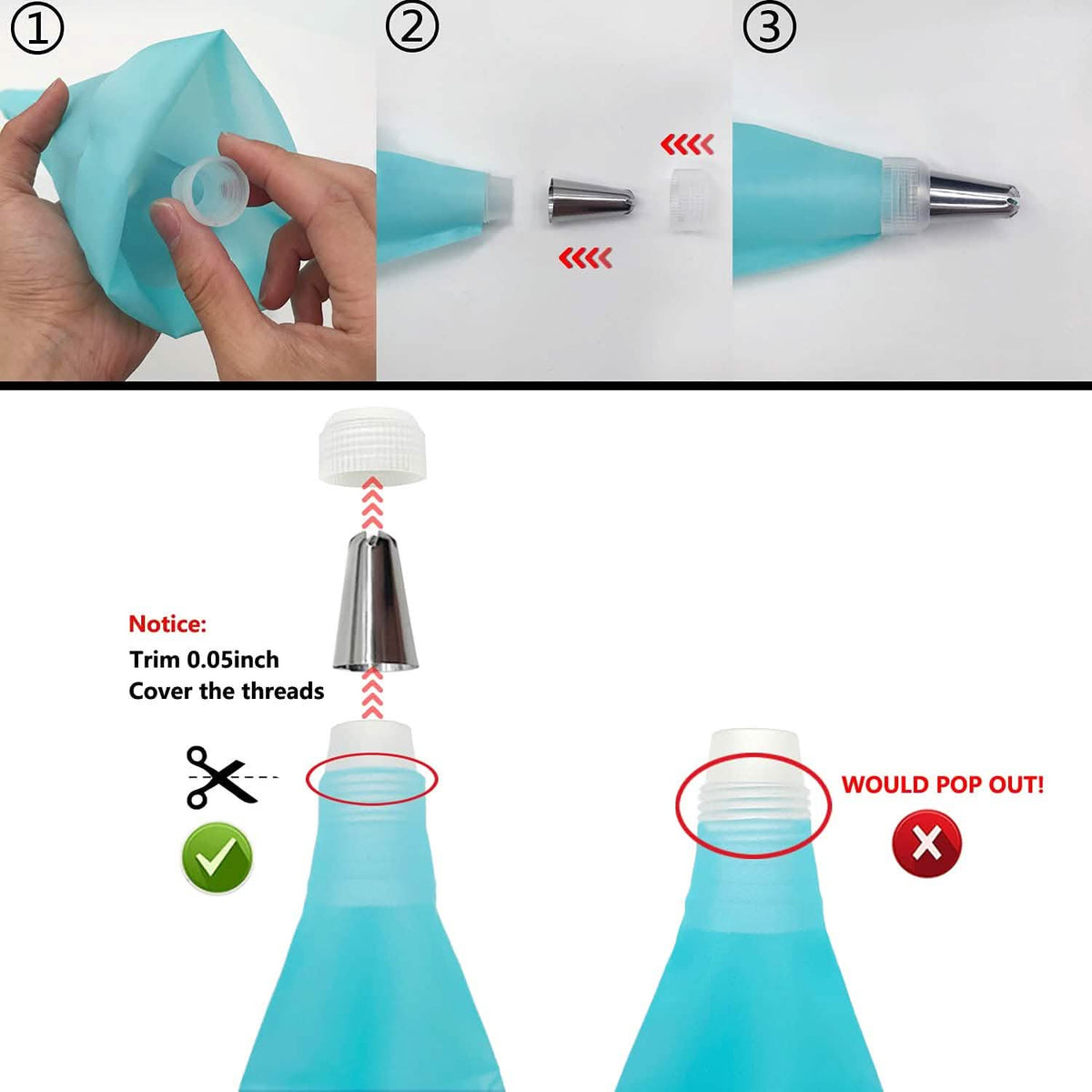 Avtoit | Reusable Cake Piping Bags and Nozzles Set