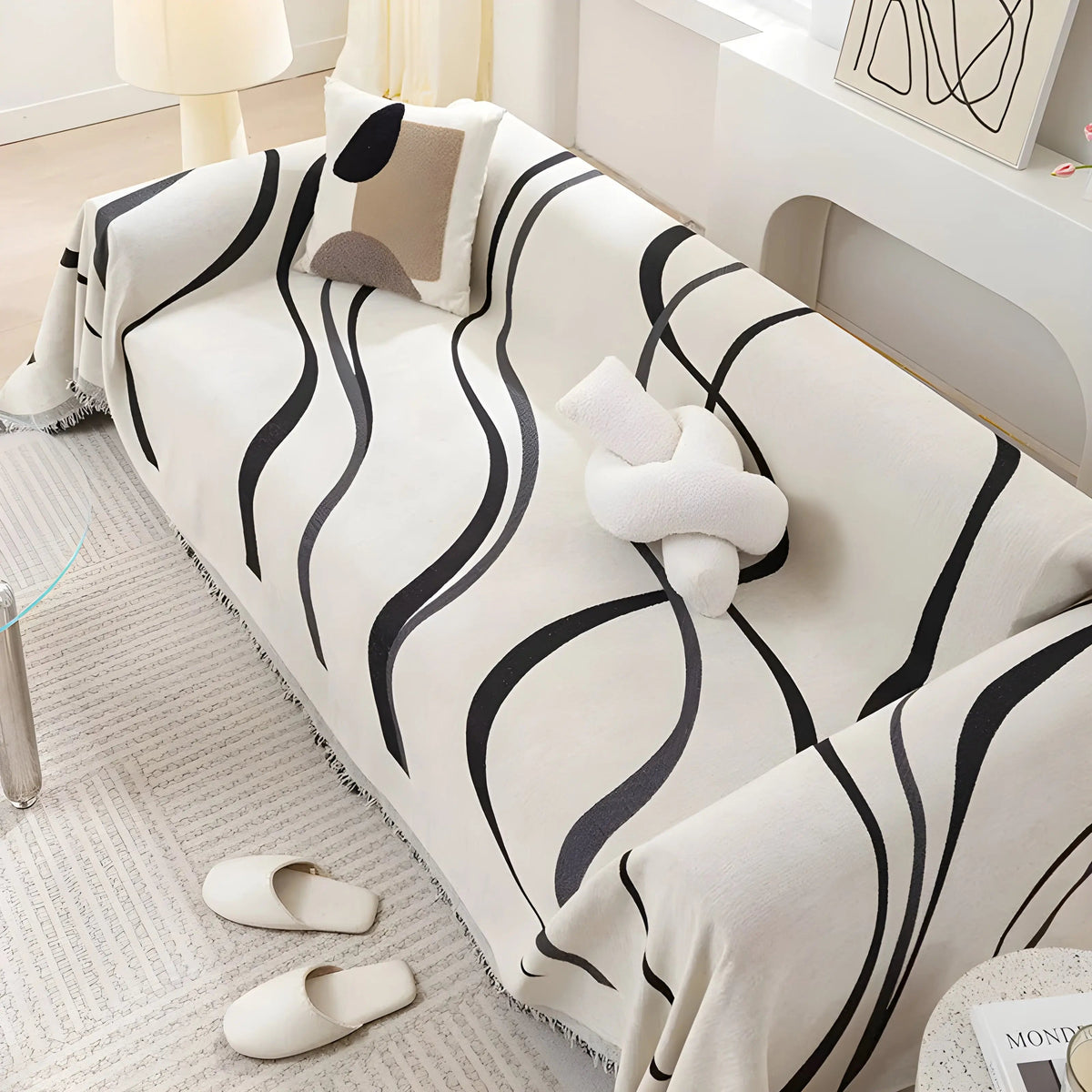 Avtoit | Reversible Chenille/Cotton Sofa Cover - LuxeCasa