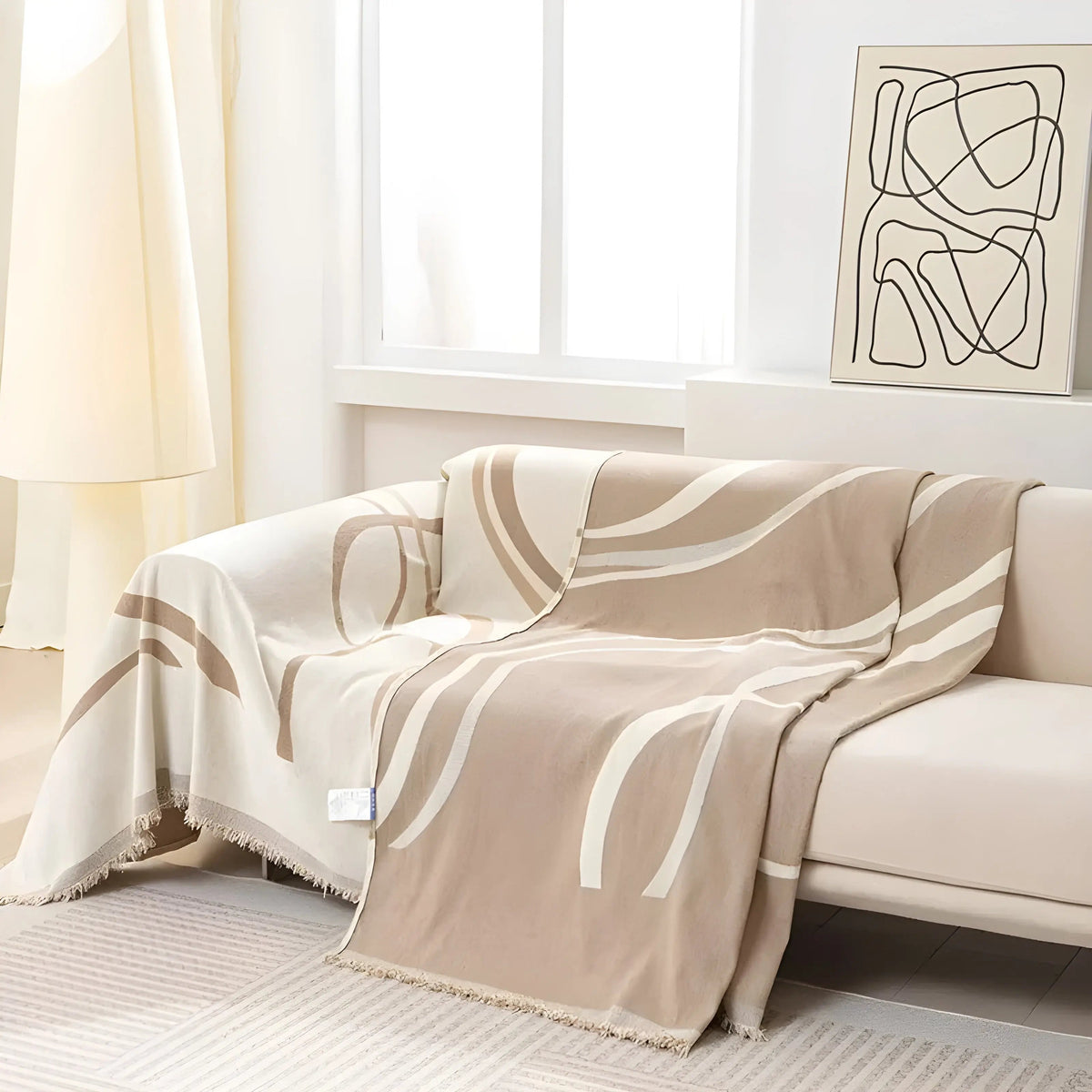 Avtoit | Reversible Chenille/Cotton Sofa Cover - LuxeCasa