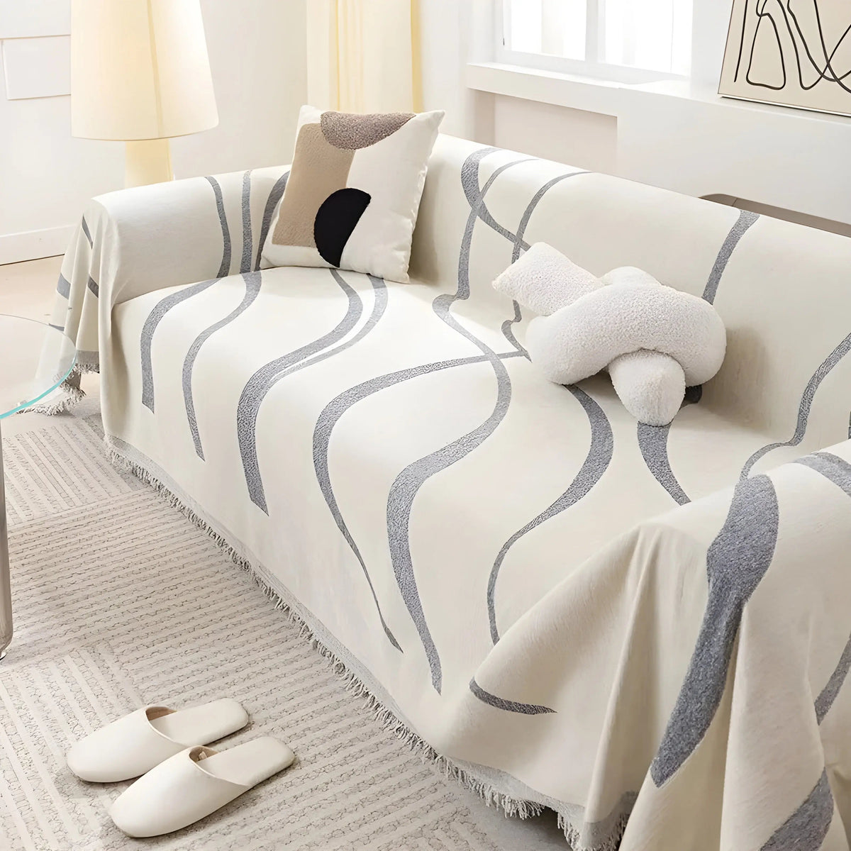 Avtoit | Reversible Chenille/Cotton Sofa Cover - LuxeCasa