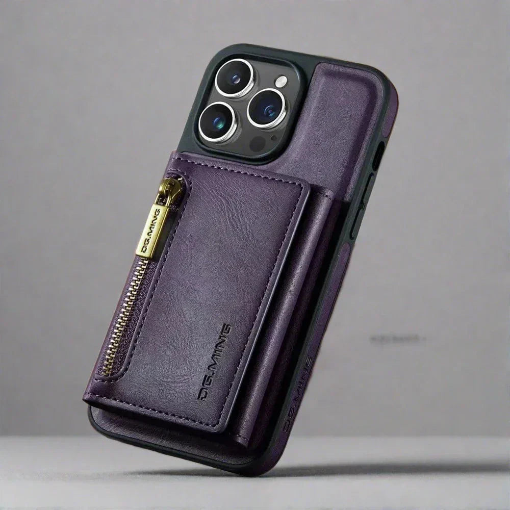 Avtoit | RFID iPhone Wallet Case | Removable Magnetic Leather Car Mount Shockproof Case