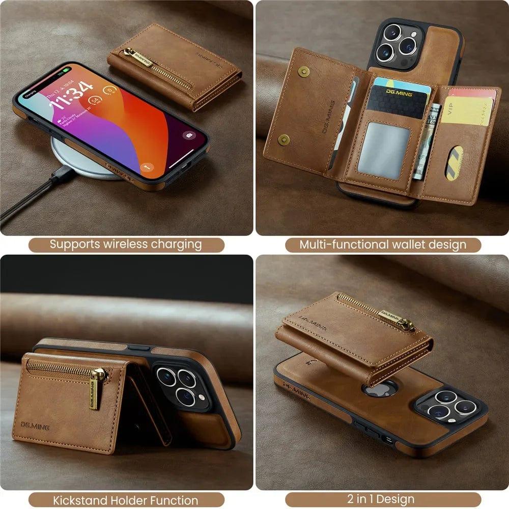 Avtoit | RFID iPhone Wallet Case | Removable Magnetic Leather Car Mount Shockproof Case