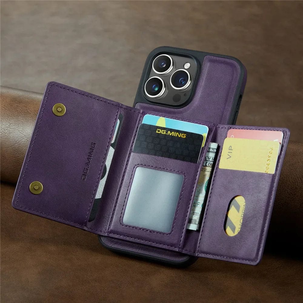 Avtoit | RFID iPhone Wallet Case | Removable Magnetic Leather Car Mount Shockproof Case