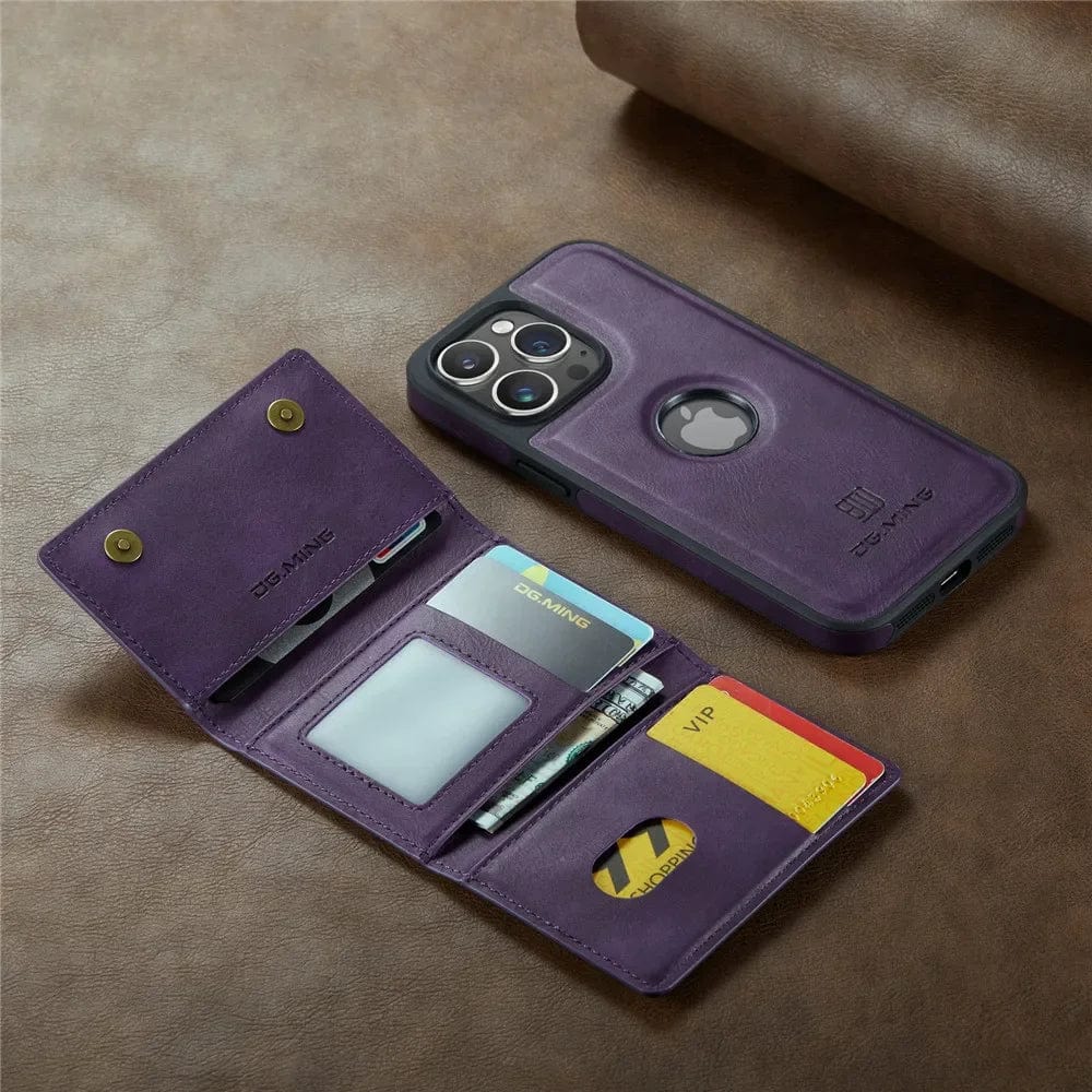 Avtoit | RFID iPhone Wallet Case | Removable Magnetic Leather Car Mount Shockproof Case