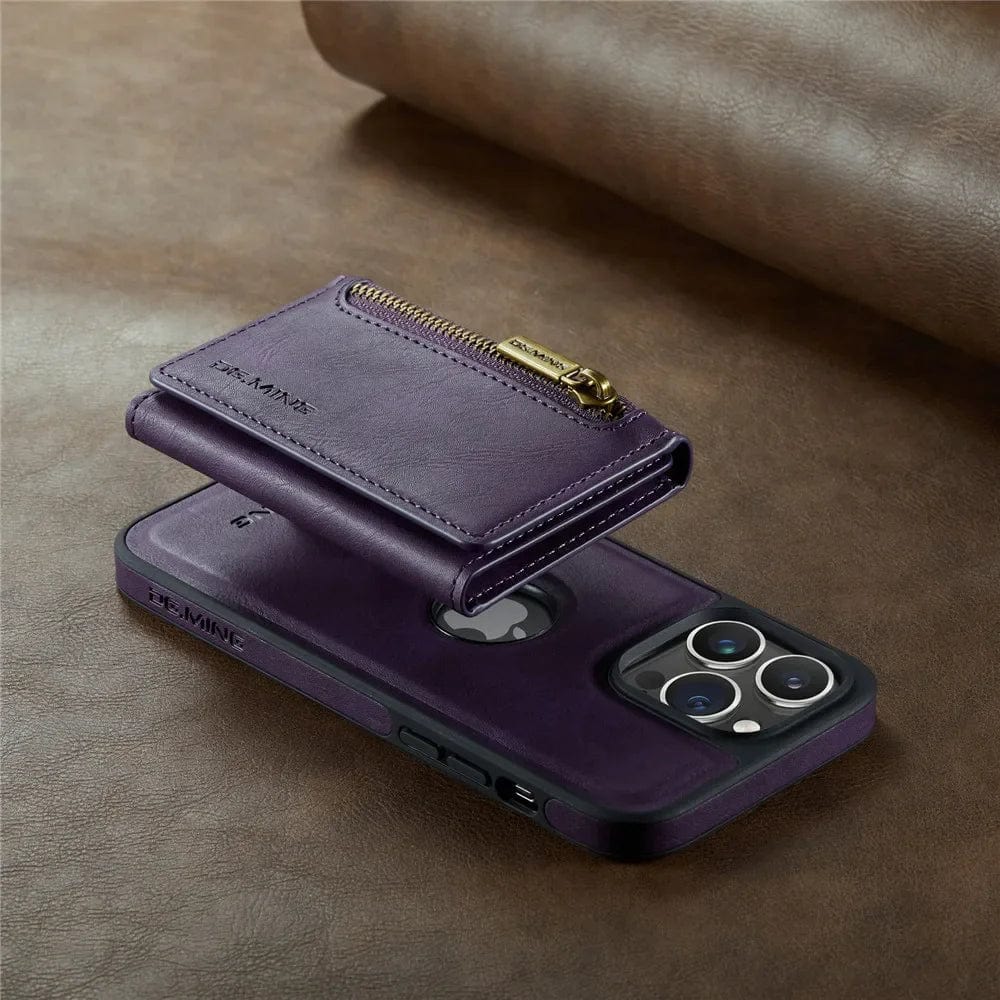 Avtoit | RFID iPhone Wallet Case | Removable Magnetic Leather Car Mount Shockproof Case