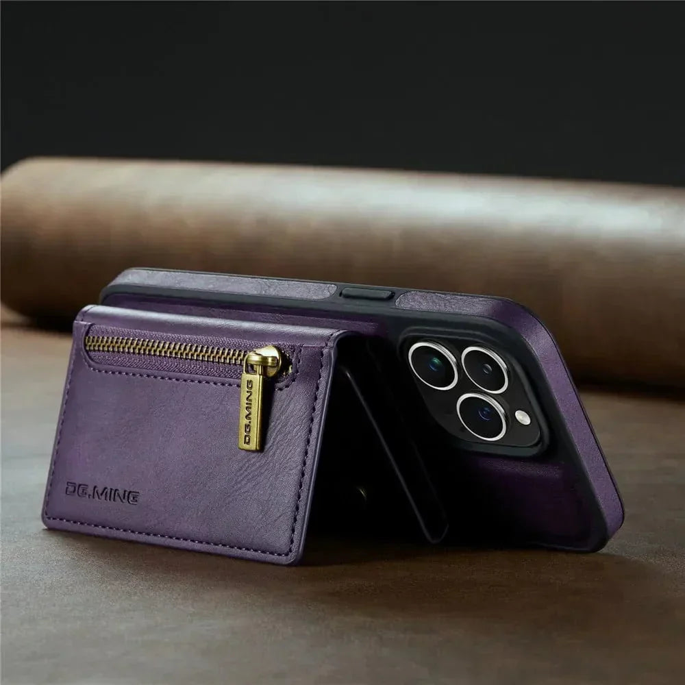 Avtoit | RFID iPhone Wallet Case | Removable Magnetic Leather Car Mount Shockproof Case