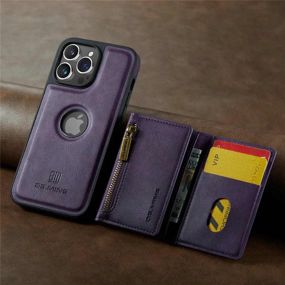 Avtoit | RFID iPhone Wallet Case | Removable Magnetic Leather Car Mount Shockproof Case