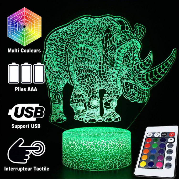 Avtoit | 3D Lamp Rhinoceros Majestic