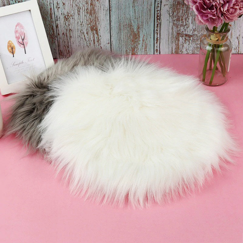 Avtoit | Faux Fur Round Seat Cushion