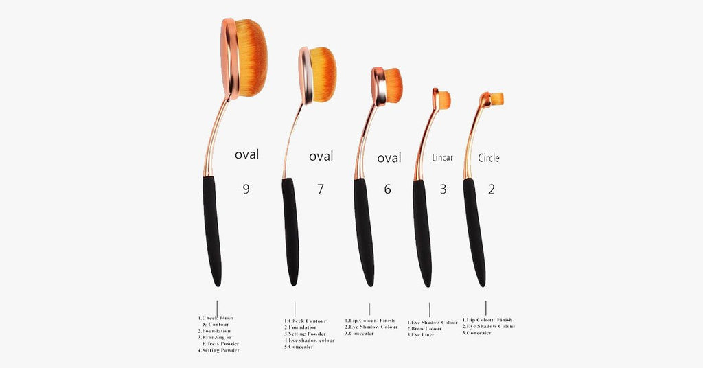 Avtoit | Oval Makeup Brush Set in Rose Gold – A Brush for Every Need