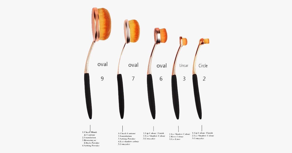 Avtoit | Oval Makeup Brush Set in Rose Gold – A Brush for Every Need