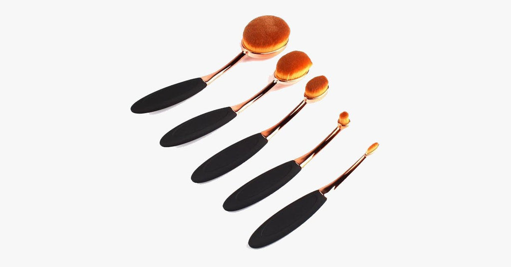 Avtoit | Oval Makeup Brush Set in Rose Gold – A Brush for Every Need