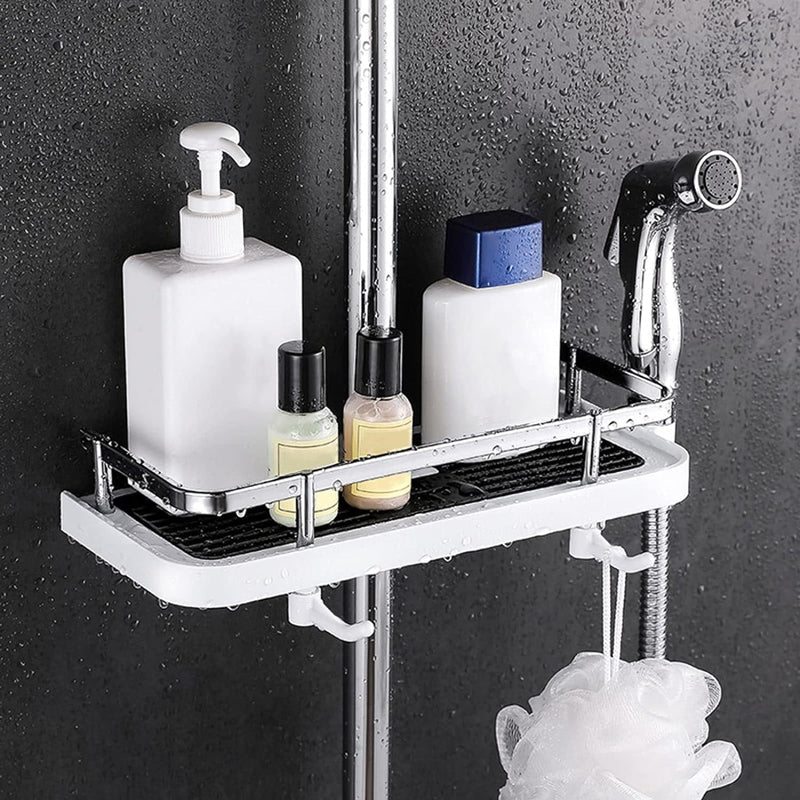 Avtoit | Bathroom Shelf Caddy for Shower Rod, No Drilling Pole Shower Storage Shelf Holder