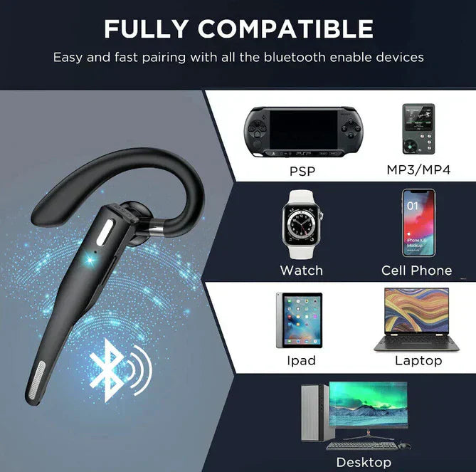 Avtoit | Trucker Dual Mic Wireless Bluetooth 5.1 Noise Cancelling Headset & Earbuds