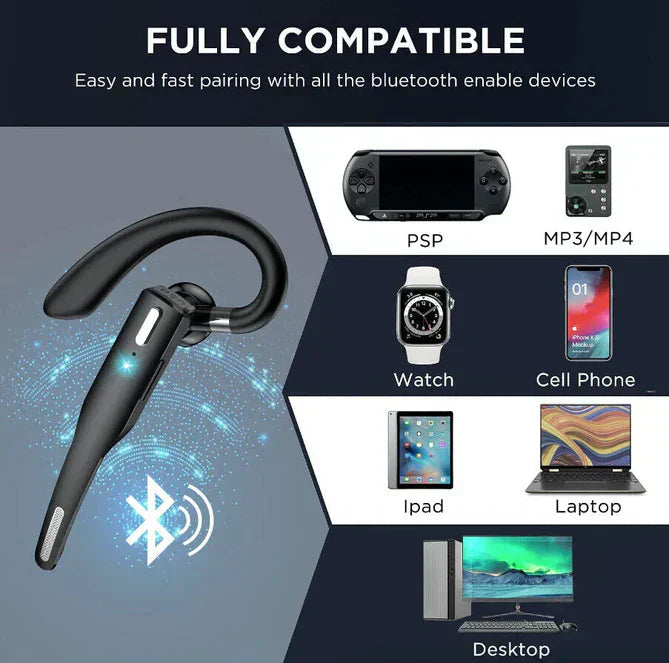 Avtoit | Trucker Dual Mic Wireless Bluetooth 5.1 Noise Cancelling Headset/Earphones