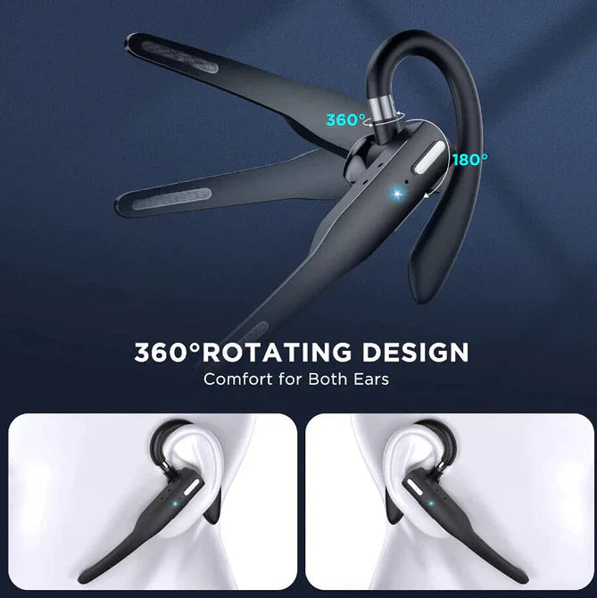 Avtoit | RoadMic Pro – Wireless Bluetooth 5.1 Headset with Dual Mic & Noise Cancellation for Calls and Work