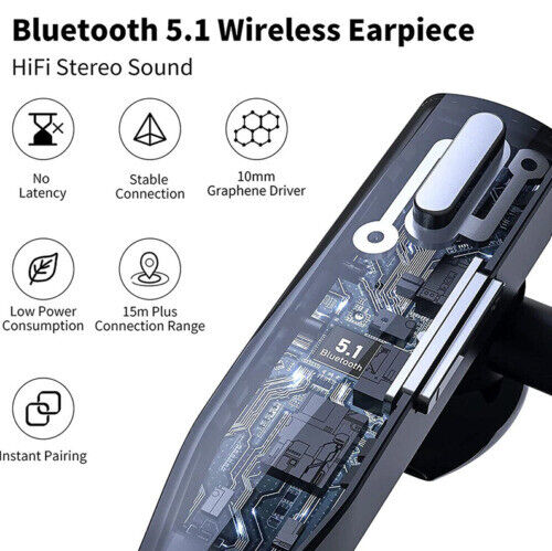 Avtoit | Trucker Dual Mic Wireless Bluetooth 5.1 Noise Cancelling Headset & Earbuds