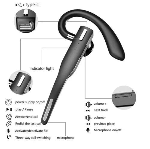 Avtoit | Trucker Dual Mic Wireless Bluetooth 5.1 Noise Cancelling Headset & Earbuds