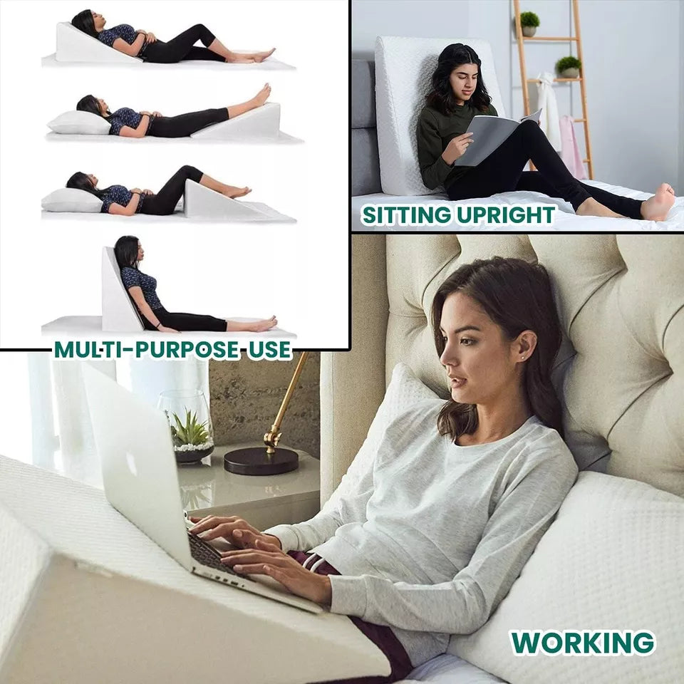 Avtoit | Large Triangle Wedge Pillow | Adjustable Foam for Acid Reflux, Back Pain & Post-Surgery Recovery