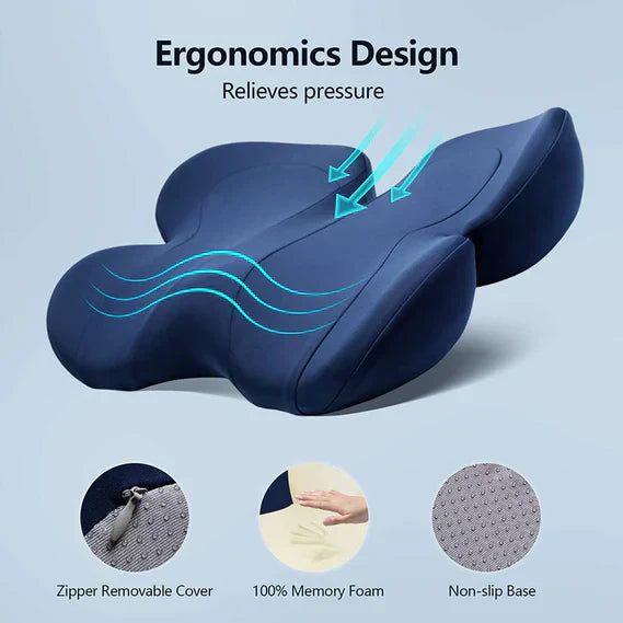 Avtoit | OrthoSeat Memory Foam Seat Cushion – Coccyx, Sciatica & Lower Back Pain Relief Pillow