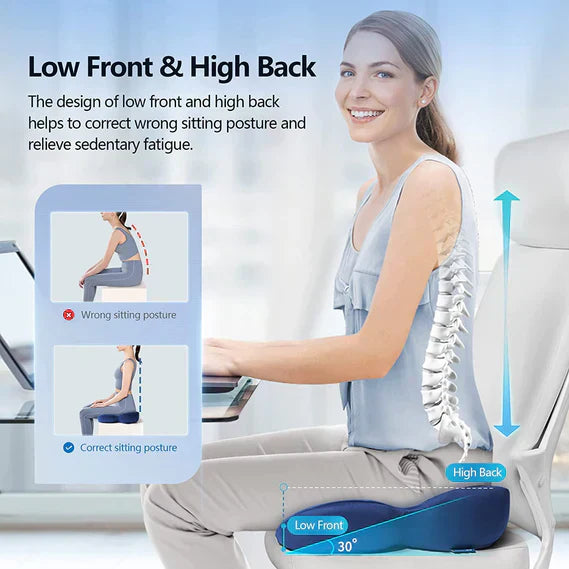 Avtoit | OrthoSeat Memory Foam Seat Cushion – Coccyx, Sciatica & Lower Back Pain Relief Pillow