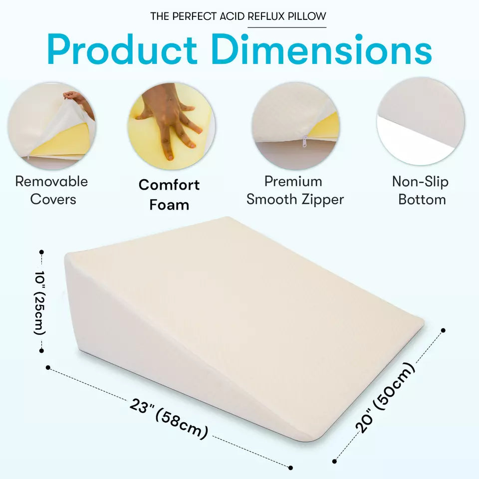 Avtoit | Large Triangle Wedge Pillow | Adjustable Foam for Acid Reflux, Back Pain & Post-Surgery Recovery