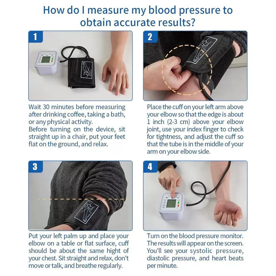 Avtoit | Digital Blood Pressure Monitor | Fully Automatic, Intellisense Technology & Memory Function for Home and Travel Use