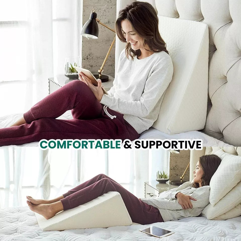 Avtoit | Large Triangle Wedge Pillow | Adjustable Foam for Acid Reflux, Back Pain & Post-Surgery Recovery