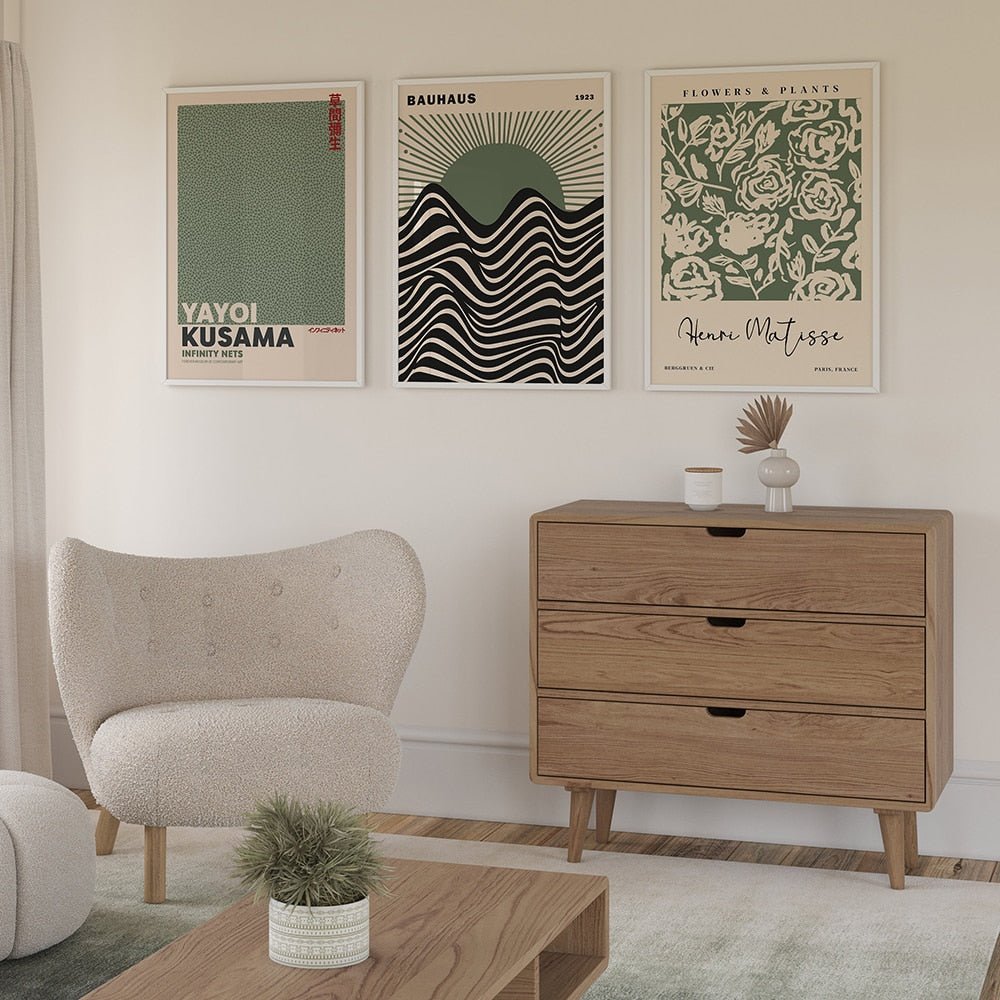 Avtoit | Sage Green Matisse Yayoi Kusama Exhibition Poster