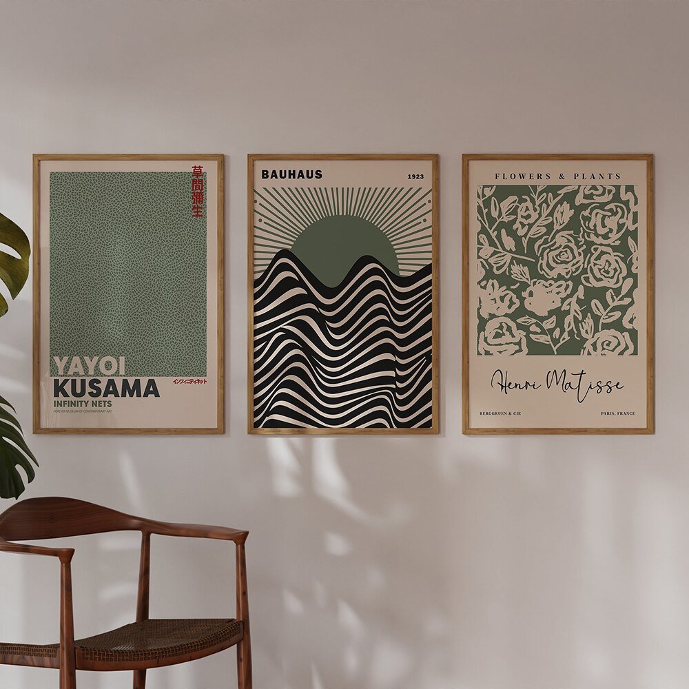 Avtoit | Sage Green Matisse Yayoi Kusama Exhibition Poster