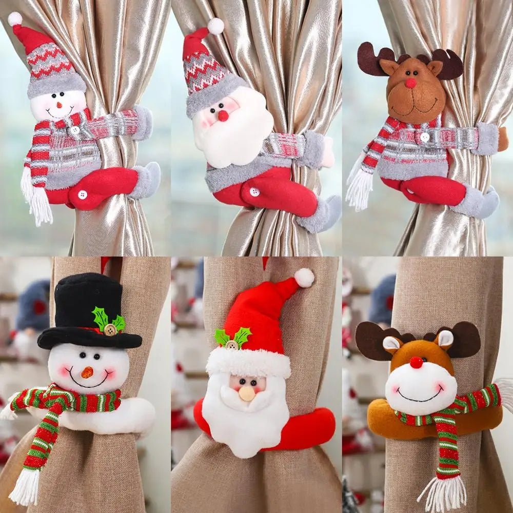 Avtoit | Santa & Elk Christmas Curtain Buckle – Festive Holiday Decor for a Merry Home