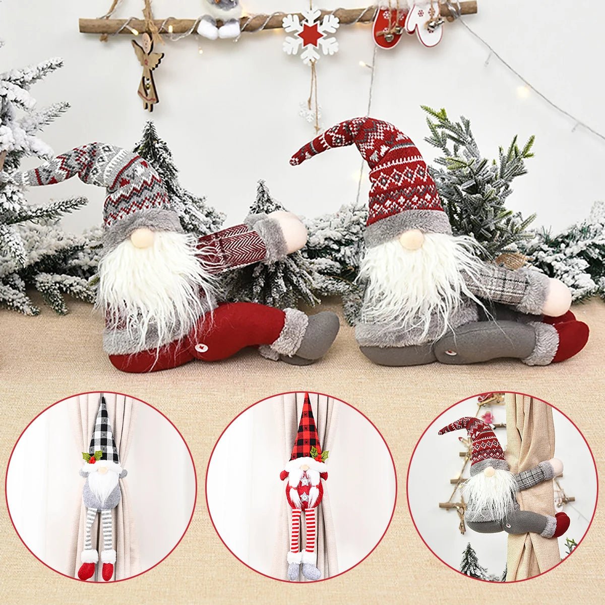 Avtoit | Santa & Elk Christmas Curtain Buckle – Festive Holiday Decor for a Merry Home