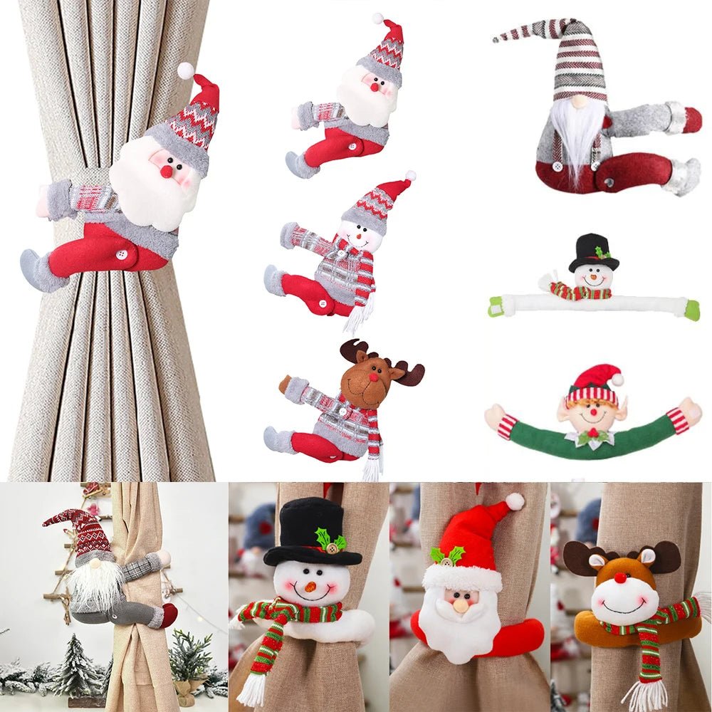 Avtoit | Santa & Elk Christmas Curtain Buckle – Festive Holiday Decor for a Merry Home