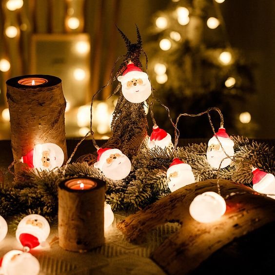 Avtoit | Santa Lights LED Christmas Decoration - Santa Head String Lights for Christmas, Holidays and Party Decoration