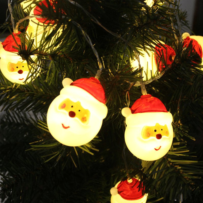 Avtoit | Santa Lights LED Christmas Decoration - Santa Head String Lights for Christmas, Holidays and Party Decoration