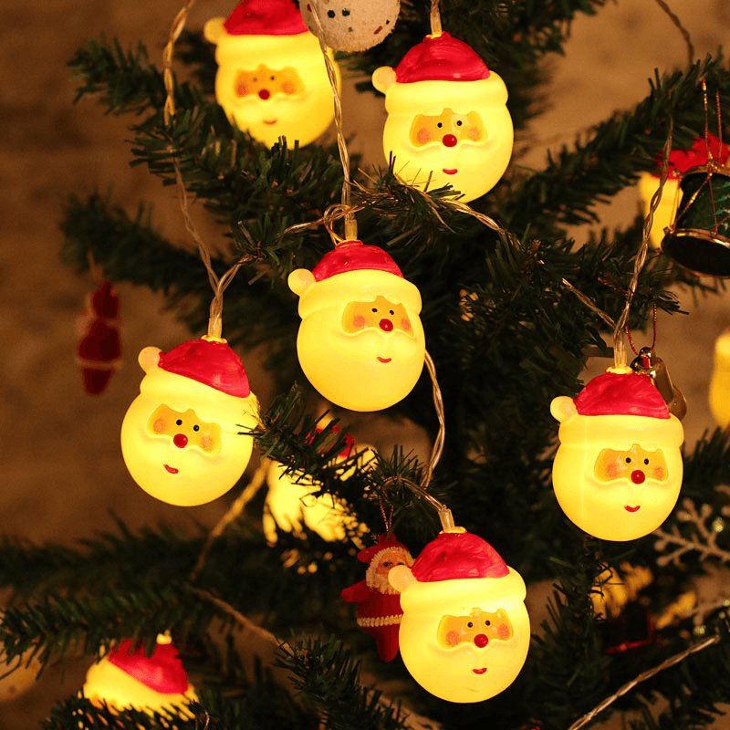 Avtoit | Santa Lights LED Christmas Decoration - Santa Head String Lights for Christmas, Holidays and Party Decoration