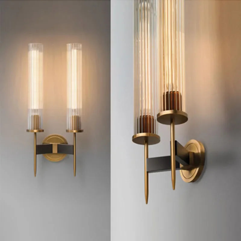 Avtoit | Möni | Modern Wall Lamp with Ribbed Glass and Brass Finish