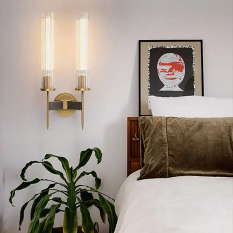 Avtoit | Möni | Modern Wall Lamp with Ribbed Glass and Brass Finish
