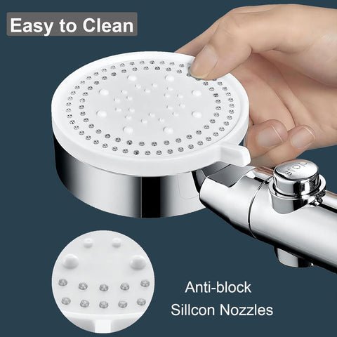 Avtoit | 5-Mode Shower Head for Low Pressure | Stop Button for Easy Water Control