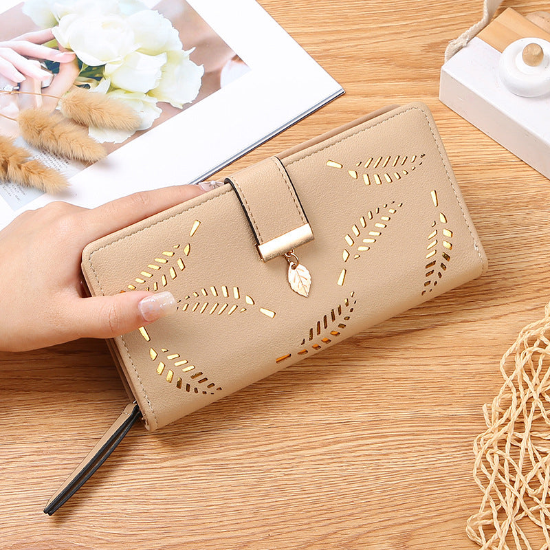 Avtoit | Long wallet for women with leaf pattern