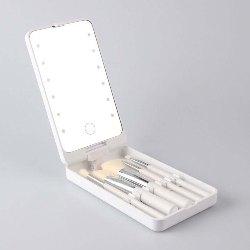 Avtoit | Travel makeup brush set with LED light mirror