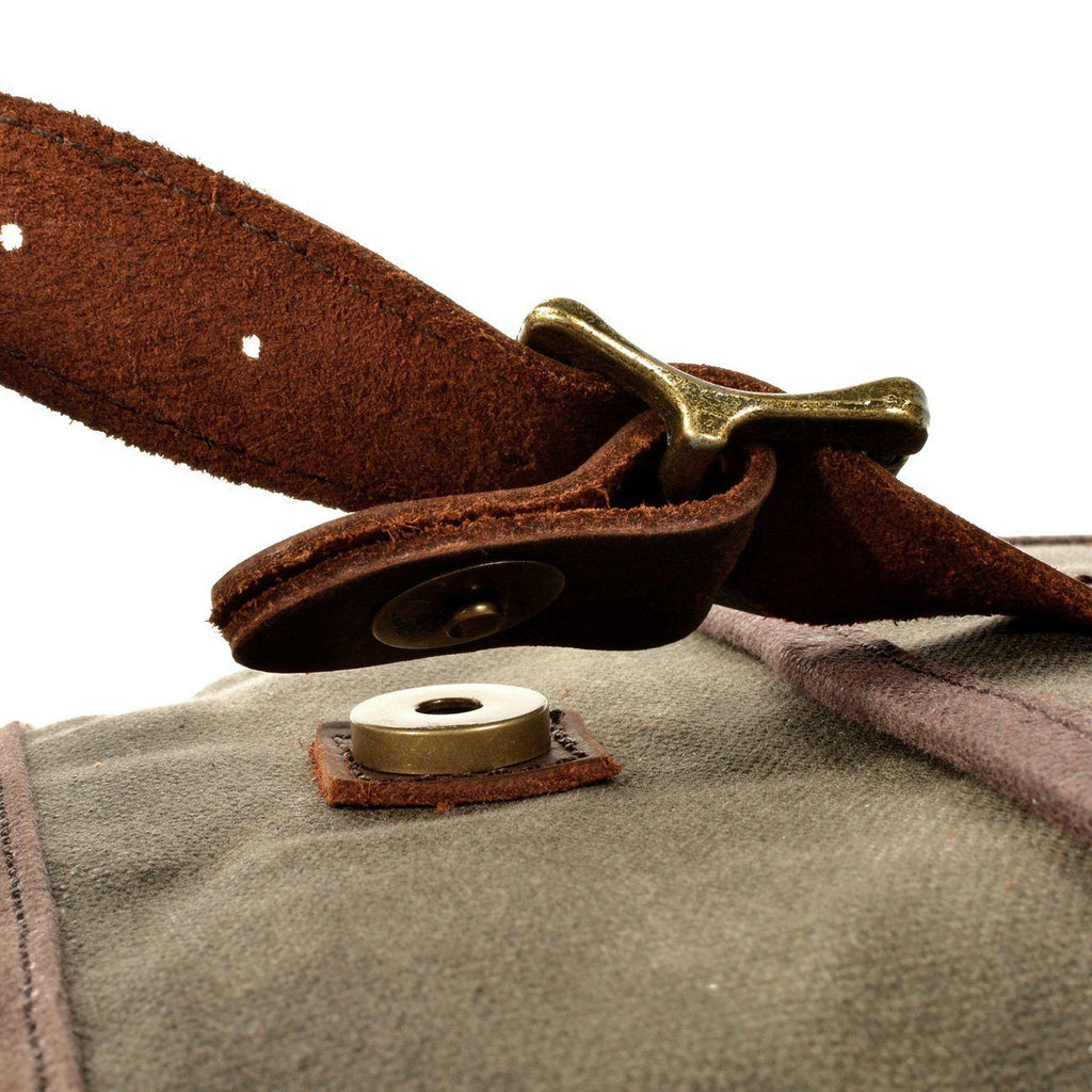 Avtoit | HorizonPath - Compact Vintage Shoulder Bag - High-Quality Waxed Cotton and Full-Grain Leather