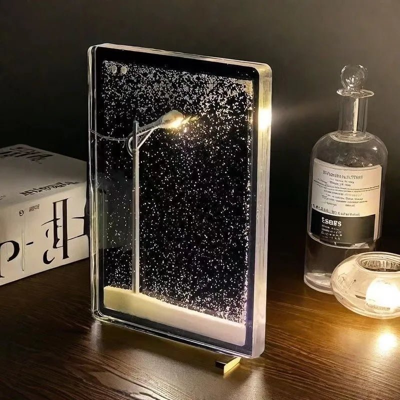 Avtoit | Snowy Scene Night Lights – DIY Christmas Street Lamp with Flowing Snow Effect for Magical Holiday Desktop Décor
